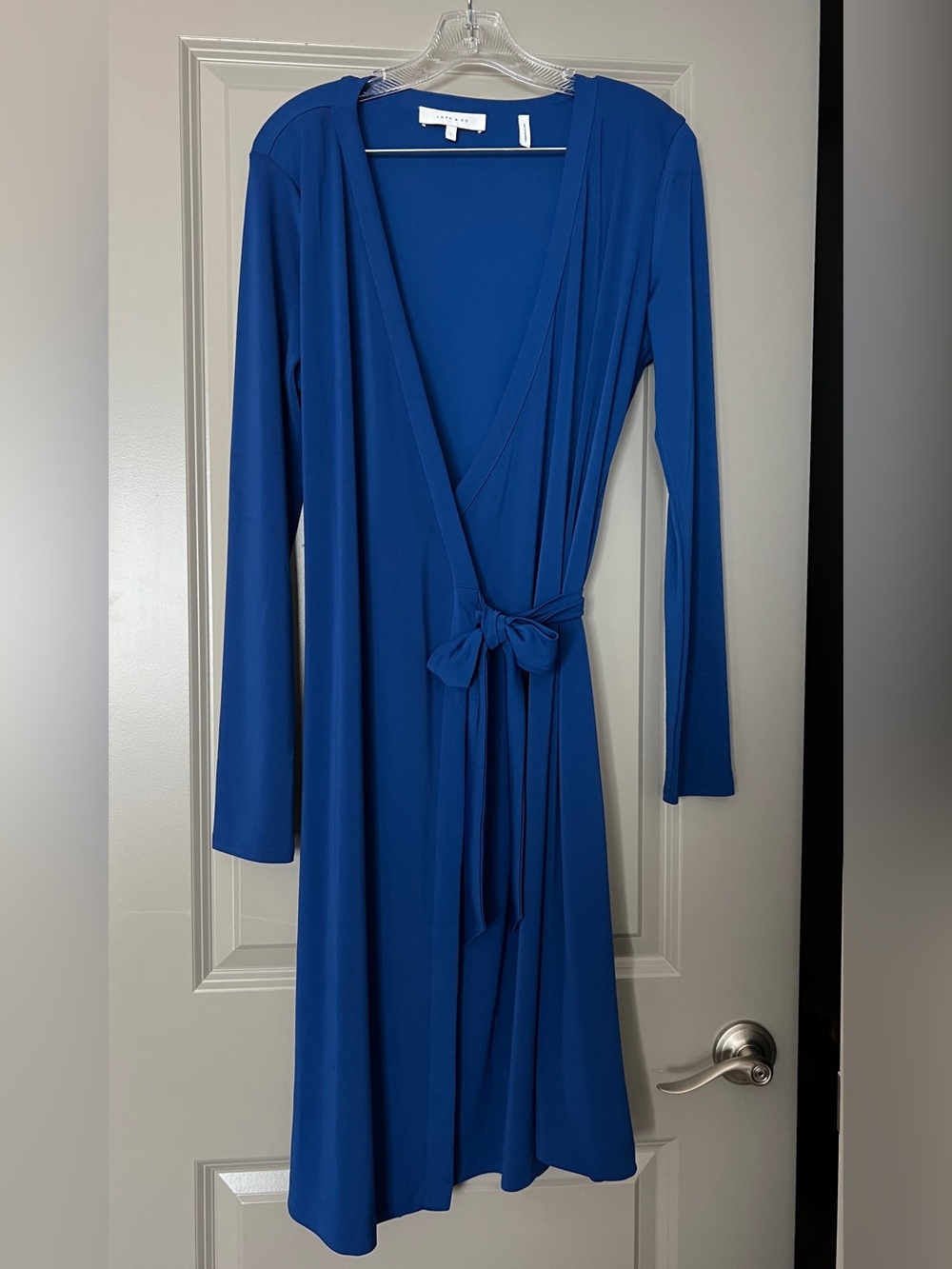 Bright Blue Contemporary Wrap Dress